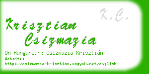 krisztian csizmazia business card