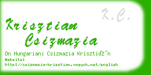 krisztian csizmazia business card